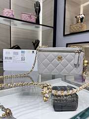 Chanel Vantiy Case White Leather Bag Size 17*9.5*8cm - 1