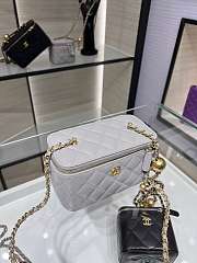 Chanel Vantiy Case White Leather Bag Size 17*9.5*8cm - 5