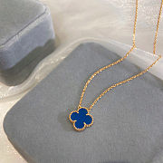 Van Cleef & Arpels classic single-flower four-leaf clover necklace Blue agate - 5