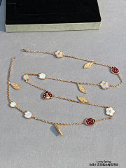 New VCA Lucky Spring Necklace Plum blossom, ladybug, and leaf - 3