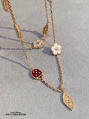 New VCA Lucky Spring Necklace Plum blossom, ladybug, and leaf - 2