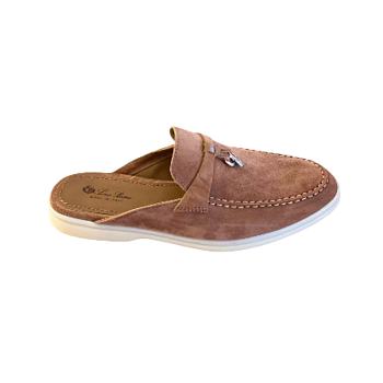 Loro Piana Charms Walk Babouche Loafer Caribou