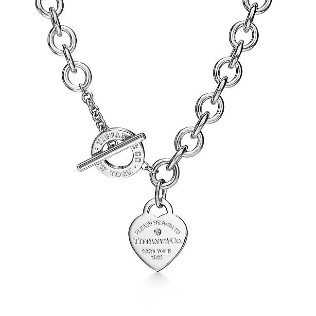 Tiffany & Co Heart Tag Necklace in Silver 41cm - 1
