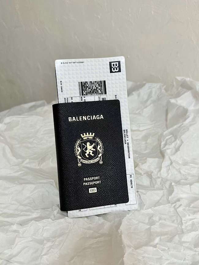 Balenciaga Long black passport 2 tickets wallet 21*12.4*2 cm - 1