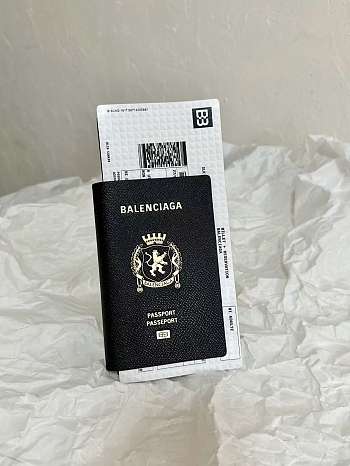 Balenciaga Long black passport 2 tickets wallet 21*12.4*2 cm