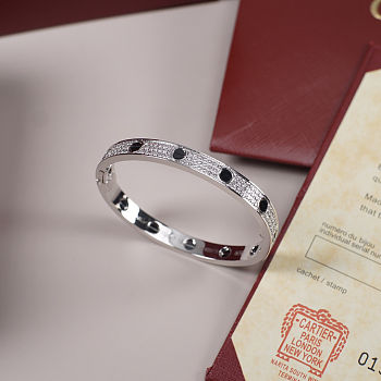 Cartier Black Nail Bangle with Diamonds