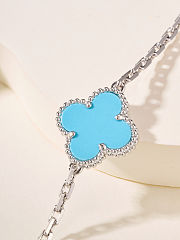Van Cleef & Arpels 2025 White Gold Turquoise Ten-Flower Necklace - 5