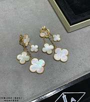 VCA Premium White Mother-of-Pearl Four-Flower and Four-Leaf Clover Earrings - 2