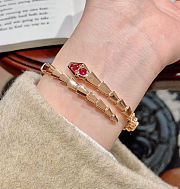 Bulgari High-Grade Pink Diamond Serpent Bangle in V Gold - 6