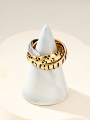 Cartier Tinity Tri-Ring Leopard Print Lacquer Ring - 4