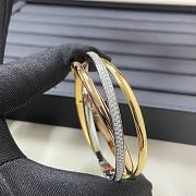 Cartier New Diamond-Set Tricolor Three-Band Bangle - 1
