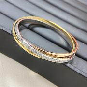 Cartier New Diamond-Set Tricolor Three-Band Bangle - 3
