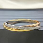 Cartier New Diamond-Set Tricolor Three-Band Bangle - 4