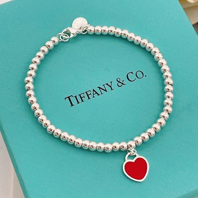 Tiffany's Latest Red Heart Silver Bracelet - 1