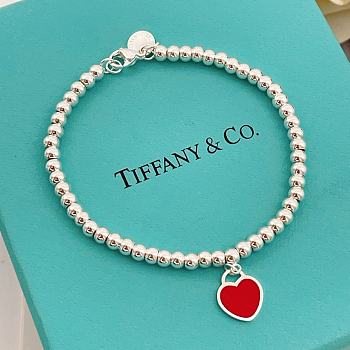 Tiffany's Latest Red Heart Silver Bracelet