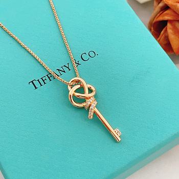 Tiffany's Latest Rose Gold Diamond-Studded Key Necklace