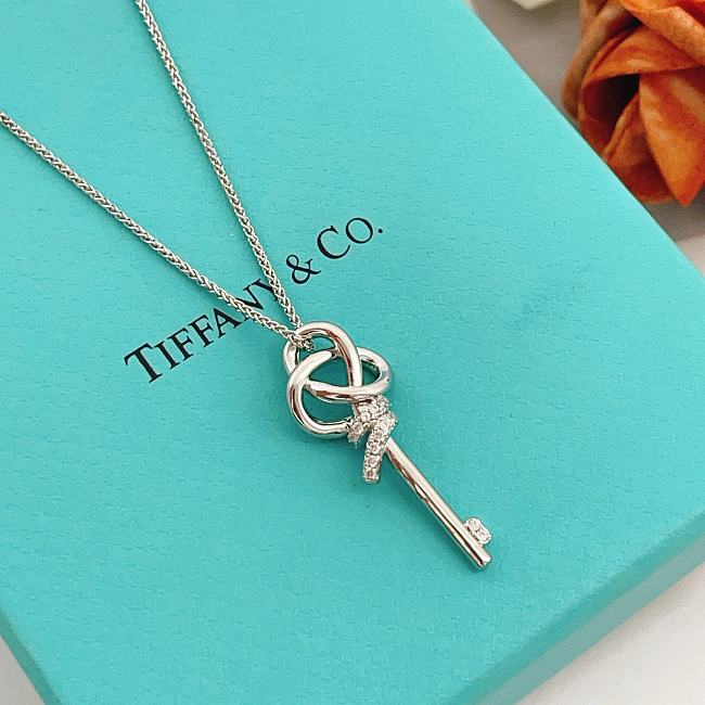 Tiffany's Latest Silver Diamond-Studded Key Necklace - 1
