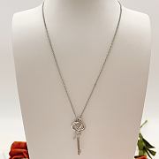 Tiffany's Latest Silver Diamond-Studded Key Necklace - 3