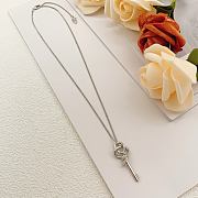 Tiffany's Latest Silver Diamond-Studded Key Necklace - 2