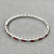 Bulgari snake bone bracelet stone inlay silver  - 2