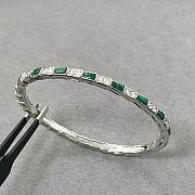 Bulgari snake bone bracelet silver and peacock green - 1