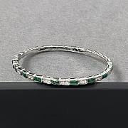 Bulgari snake bone bracelet silver and peacock green - 4