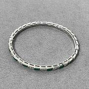 Bulgari snake bone bracelet silver and peacock green - 3