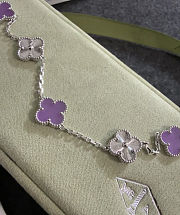 Van Cleef & Arpels VCA Laser-Engraved Violet Five-Flower Bracelet - 6