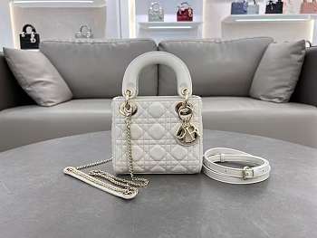 Dior Lady  matte white lambskin 17x15x7 cm