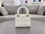 Dior Lady  matte white lambskin 17x15x7 cm - 5