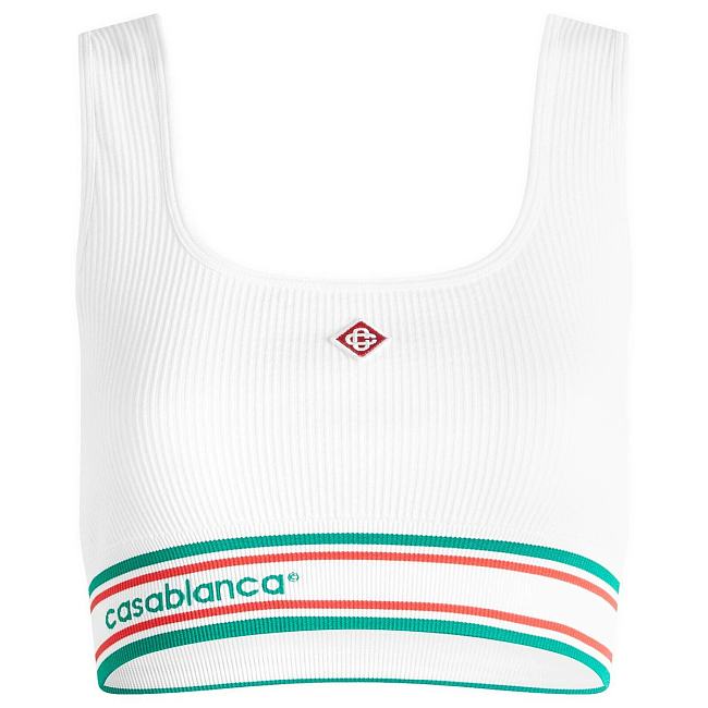 CASABLANCA Women's Logo Nylon Seamless Cropped Vest - 1