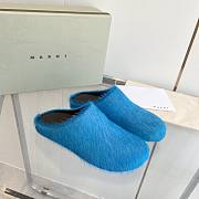 Marni Long Hair Calfskin Fussbett Sabot Mule Mineral Blue SBMR000600P412200B46 - 4