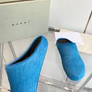 Marni Long Hair Calfskin Fussbett Sabot Mule Mineral Blue SBMR000600P412200B46 - 5