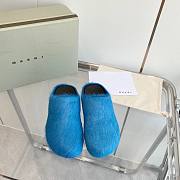 Marni Long Hair Calfskin Fussbett Sabot Mule Mineral Blue SBMR000600P412200B46 - 3