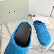 Marni Long Hair Calfskin Fussbett Sabot Mule Mineral Blue SBMR000600P412200B46 - 2