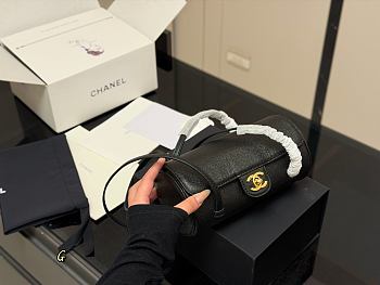 New Releases 2026 Chanel Preppy Coco Bowling Bag in black caviar leather 21x11cm