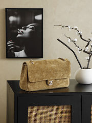 New Releases 2026 Chanel New Flap Bag Matthieu Suede Brown 33x18x8cm - 5