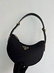 Prada Women's Black Logo-plaque Shoulder Bag 18.5x22.5x6cm - 1