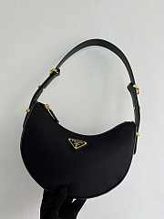 Prada Women's Black Logo-plaque Shoulder Bag 18.5x22.5x6cm - 5