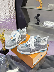 Louis Vuitton LV Skate Sneakers in a gray and blue colorway - 4