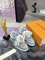 Louis Vuitton LV Skate Sneakers in a gray and blue colorway - 5
