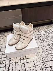 Isabel Marant Bekett Leather Wedge Sneakers Ecru (Women's) BK0010FA-A1E19S-23EC - 6