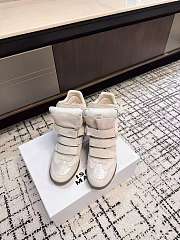 Isabel Marant Bekett Leather Wedge Sneakers Ecru (Women's) BK0010FA-A1E19S-23EC - 4