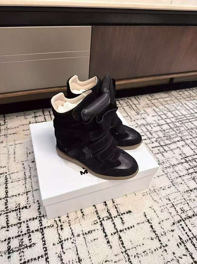 Isabel Marant Bekett Leather Wedge Sneakers Black (Women's) BK0010FA-A1E19S-01BK - 1