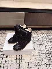 Isabel Marant Bekett Leather Wedge Sneakers Black (Women's) BK0010FA-A1E19S-01BK - 4