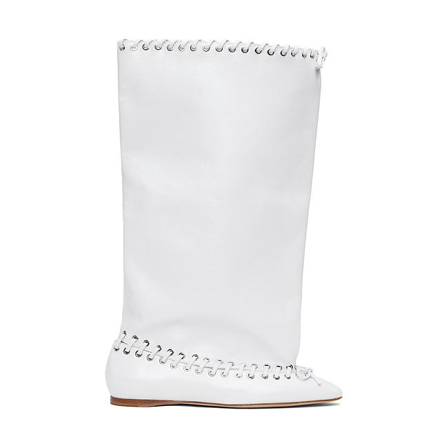 ALL-IN Level Flat Boots in white  - 1