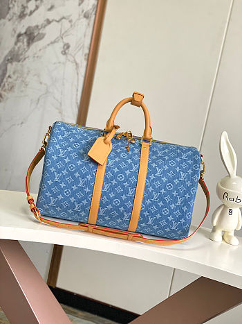 Louis Vuitton Dark Blue Denim Variable Chip Version 45 x 27 x 20 cm