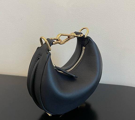 Fendi Fendigraphy fuchsia leather black mini bag 16.5*14*5cm - 1