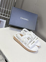 Chanel Dad sandals in white quilted leather and rope - 1