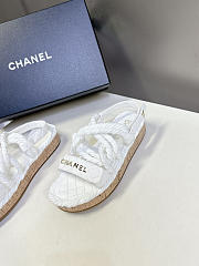 Chanel Dad sandals in white quilted leather and rope - 5